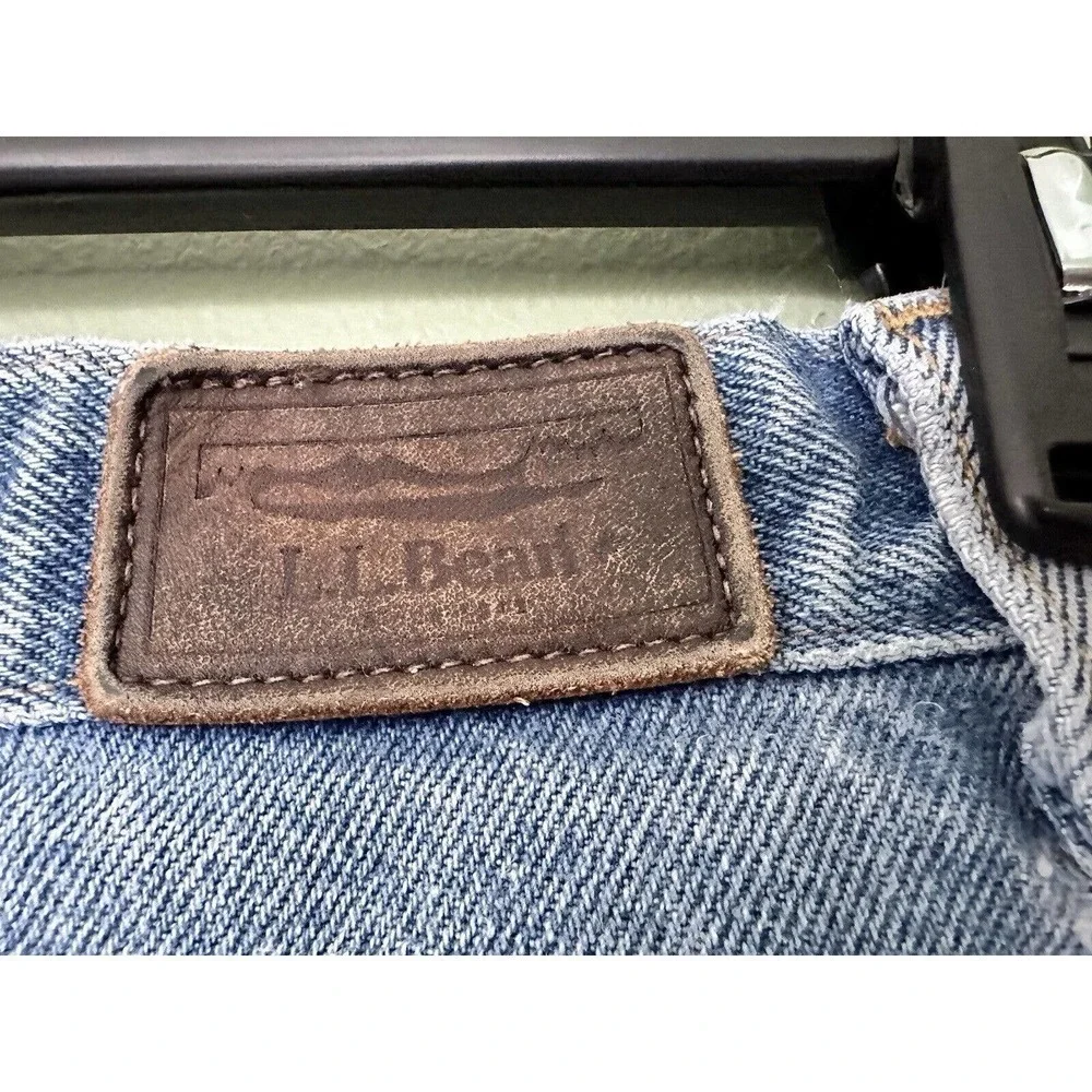 Vtg 90’s L.L Bean Jeans Relaxed Fit Women Sz 14 Tall Grunge Distressed Baggy‌ - Picture 6 of 12
